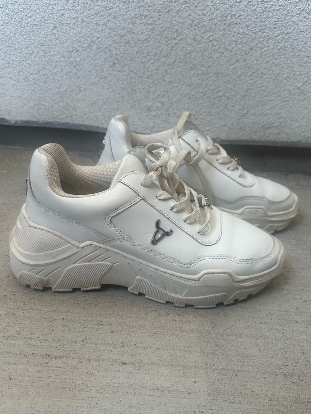 Windsor Smith White Chunky Platform Sneakers Women’s Size 7 Leather